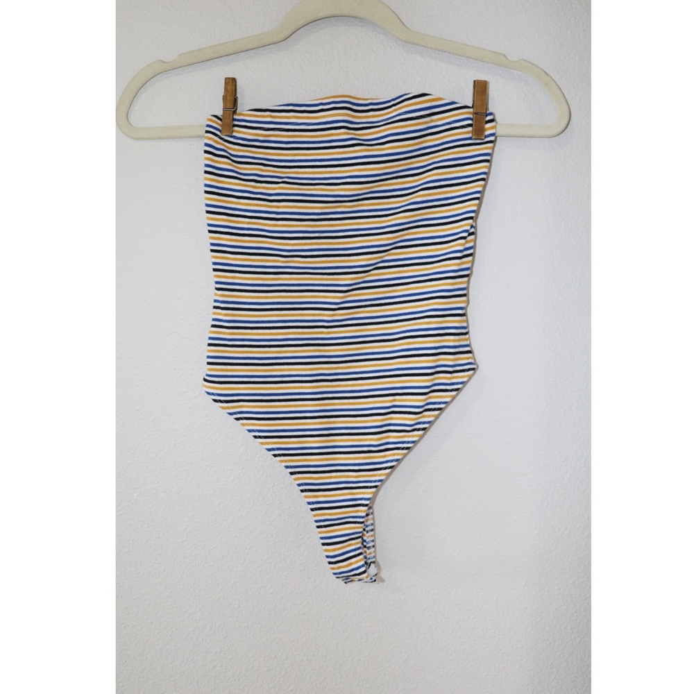 Strapless stripe bodysuit